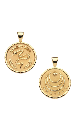 Protect JW Small Pendant Coin 16-18" Classic Rolo Chain
