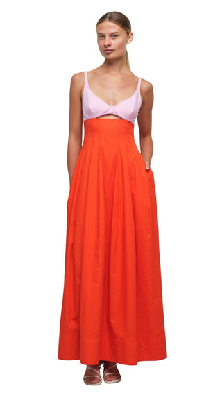 Maddy Cotton Midi Dress - Lobster Multi