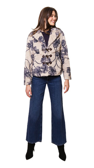 Tiffy Coat - Taupe/Navy