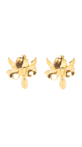 The Pink Reef Tiny Golden Orchid Earring - Gold