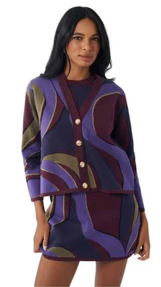 Brook Cardigan, Organic Retro Geo