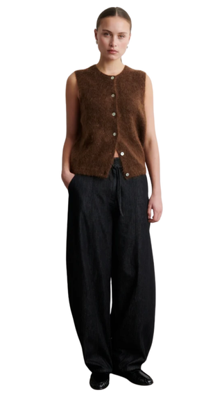 Brook Knit Button Vest, Carafe