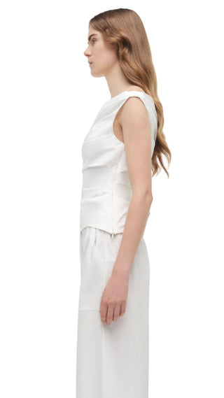 Maisel Cotton Draped Top - White