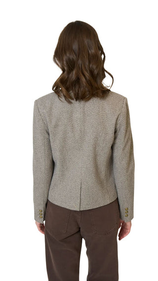 Halsey Mandarin Collar Jacket - Brown