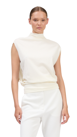 Juli Draped Cape Top, Ivory