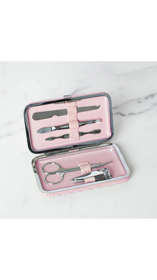 Woven Manicure Set Peony Pink