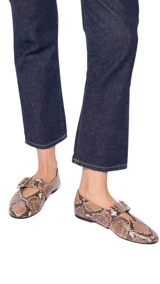 Danvers Flat - Chocolate Snake Leather