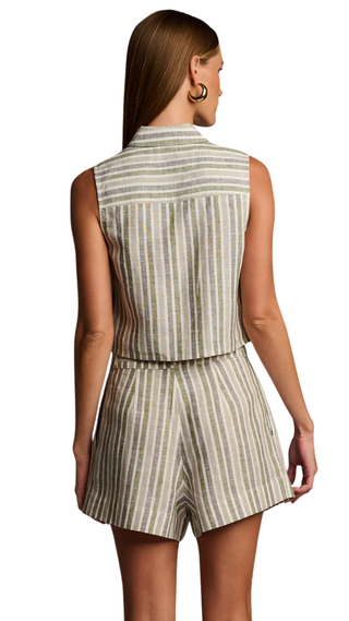 Zinna Short Yarn Dyed - Sage Stripe