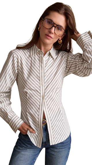 Drexel Shirt, Ivory Stripe