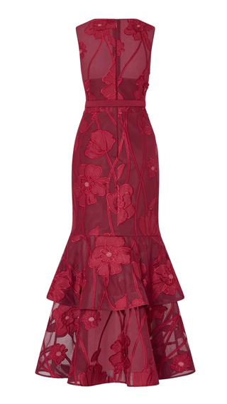 Anna Grand Fleur Dress - Burgundy