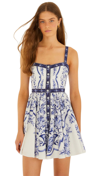 Porcelain Garden Off White Sleeveless Mini Dress