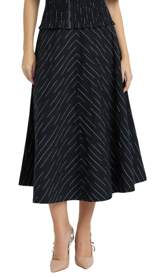Tricia Midi Skirt, Black Ivory
