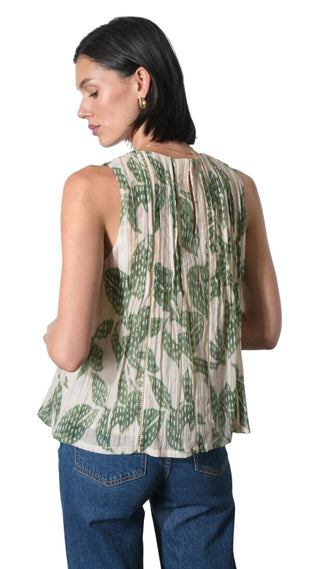 Elaine Sleeveless Pintuck Top - Green