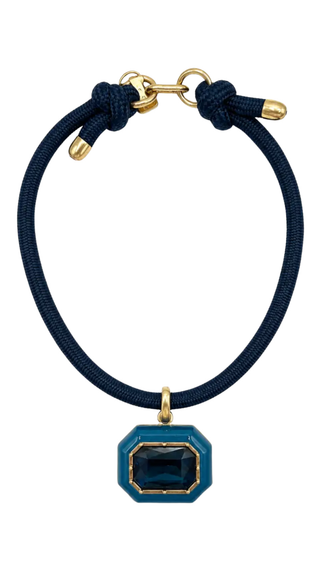 Lena Sapphire Resin And Sapphire Octagon Drop Necklace