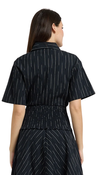Tricia Peplum Shirt, Black Ivory