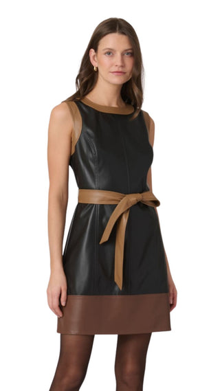 Shanti Dress- Jet/Camel/Brown