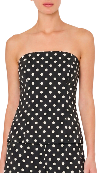 Aiden Polka Dot Top, Black/White