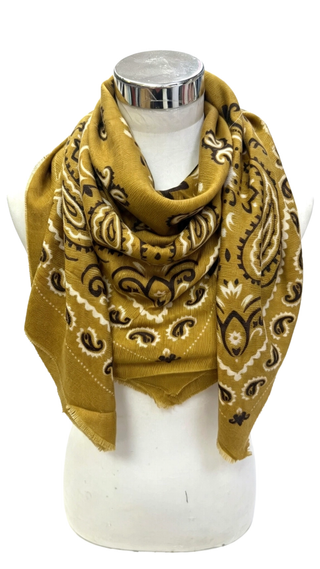 Large Woolen Square Bandana - Jaune