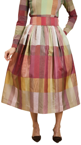 Miranda Ball Midi Skirt, Royal Tartan