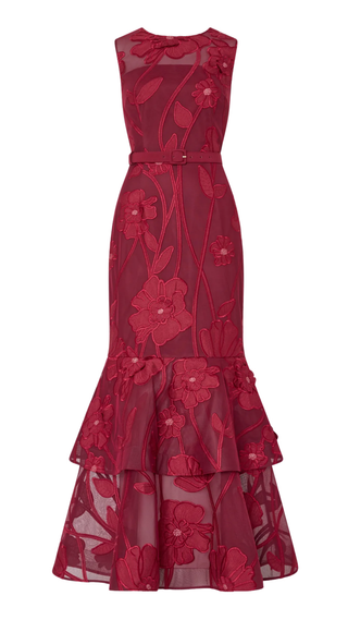 Anna Grand Fleur Dress - Burgundy