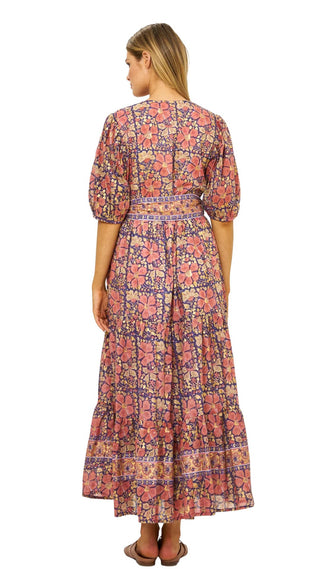 Puff Sleeve Maxi - MateraNavy