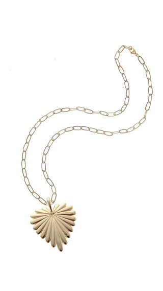 LOVE Full-Heart Pendant Gold / 18" Drawn Link Chain