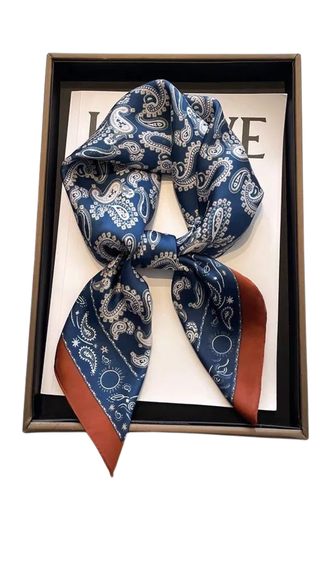 Paisley Pattern Scarf - Blue