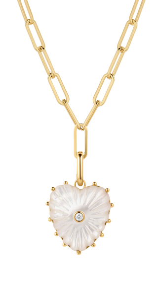 Malene Mother of Pearl Heart Clip Necklace