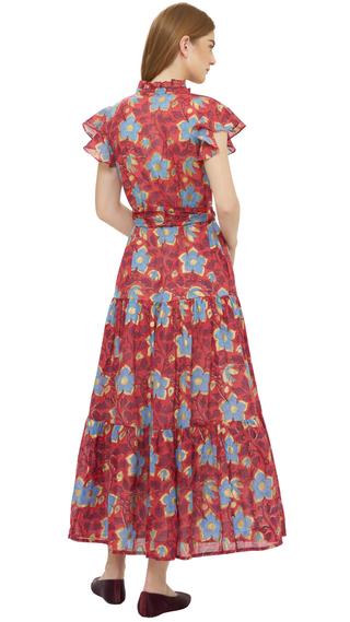 Ruffle Collar Button Maxi - Kildare