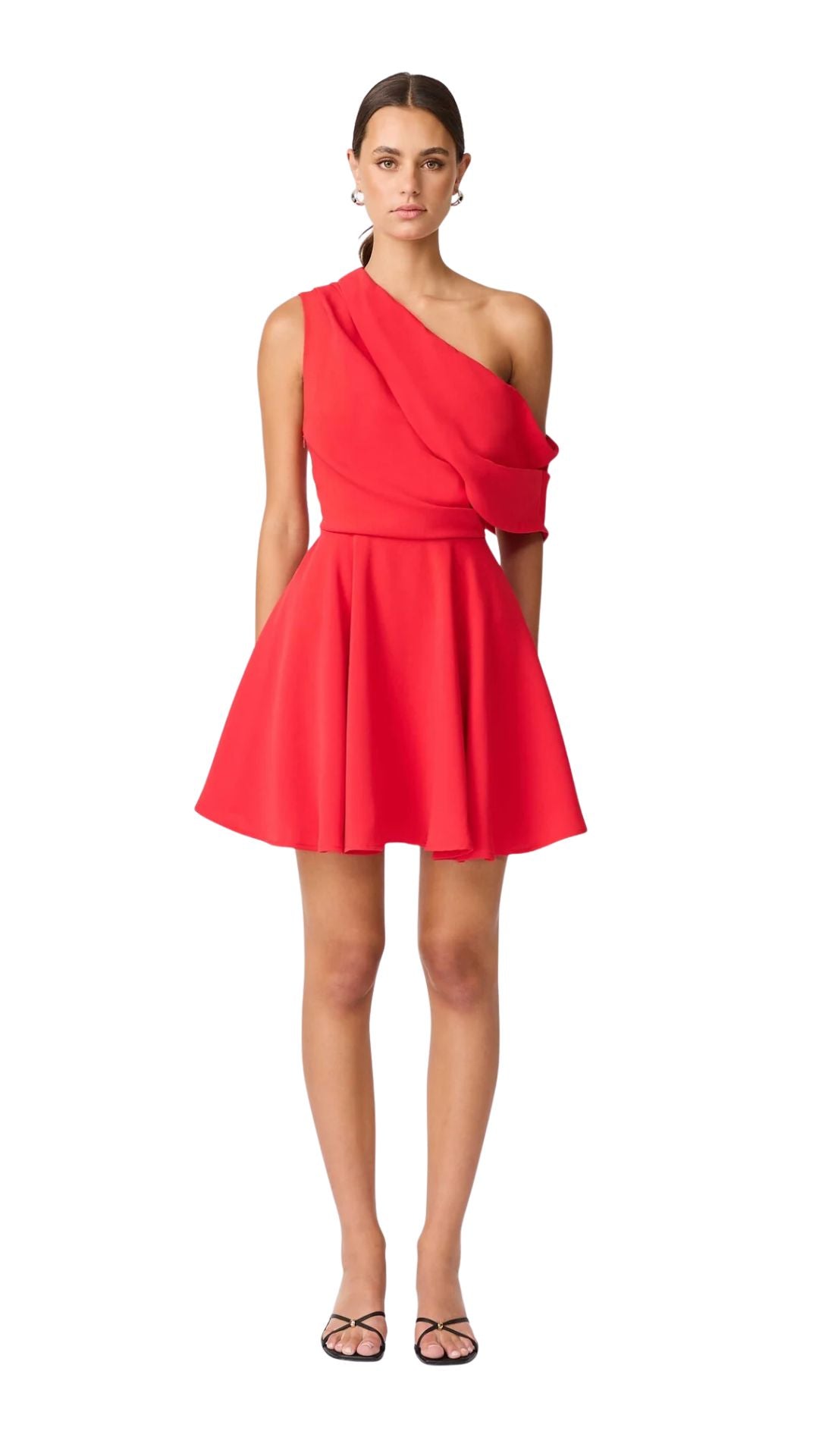 Elinor One Shoulder Mini Dress - Red Monkee's of Athens Elinor One Shoulder Mini Dress - Red Monkee's of Athens