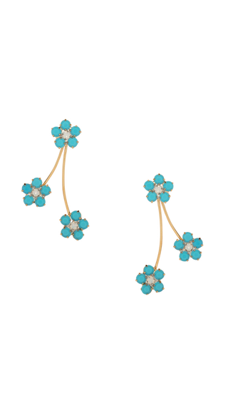 The Pink Reef Spring Earring In Turquoise - Turquoise