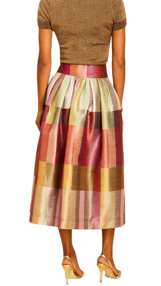 Miranda Ball Midi Skirt, Royal Tartan