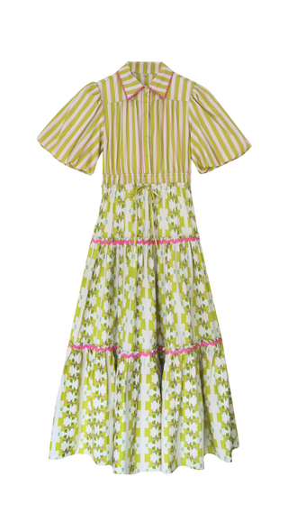 Banyan Puff Sleeve Dress - Lime & Vine