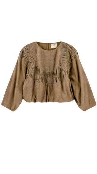 Andaman Ruched Blouse - Walnut