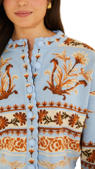Blooming Garden Light Blue Knit Cardigan