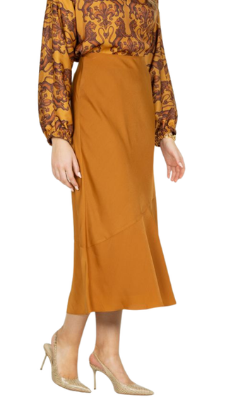Bias Midi Skirt, Pecan