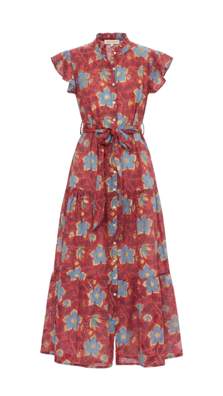Ruffle Collar Button Maxi - Kildare
