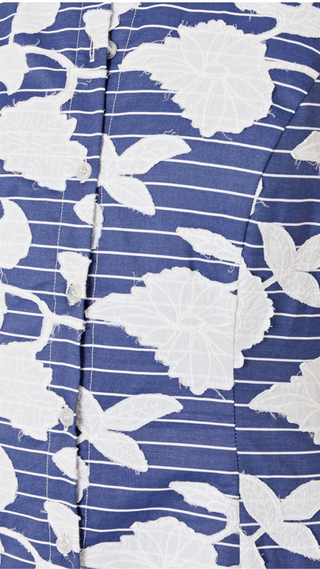 Maxine Floral Mini Dress - Blue/White