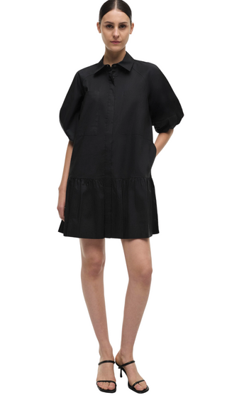 Crissy Cotton Poplin Dress - Black