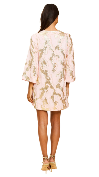 Ines Caftan Mini Dress - Blush Gold