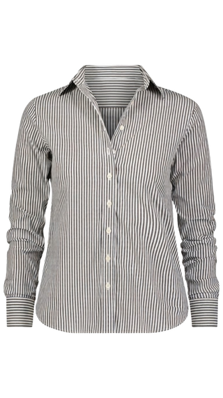 The Icon Shirt In Stripe, Gunmetal/White Stripe