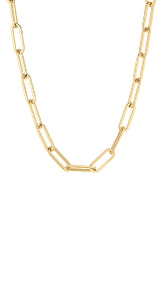 Allegra Paperclip Necklace, 14k Gold Plated
