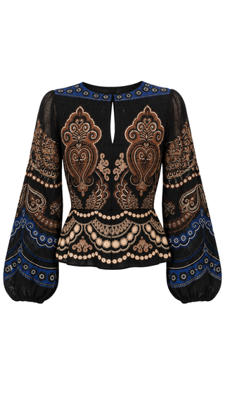 Nicole Black Pleated Blouse, Black