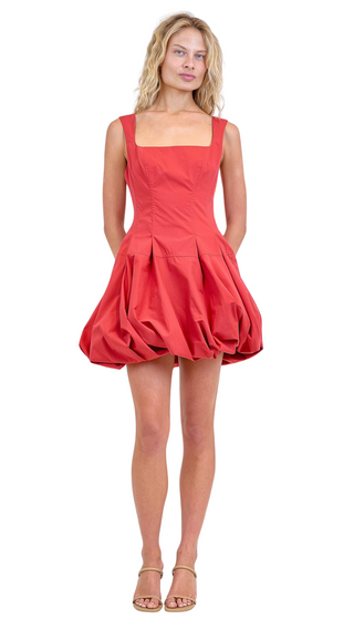 Juni Tank Bubble Mini Dress - Crimson