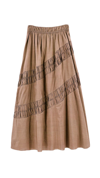 Verona Ruched Skirt - Walnut