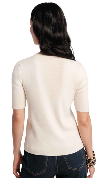 Marie Sweater Solid Cotton, Oyster
