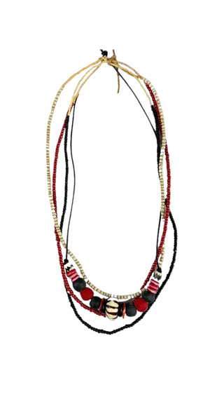 Layer Necklace Set | Red + Black - Red + Black