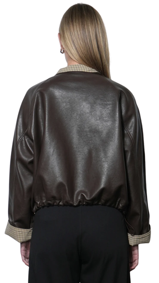 Tania Faux Leather Jacket, Coffee