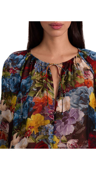 Josephine Split Neck Balloon Sleeve Blouse