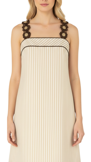 Lills Dress, Tan Stripe/Flower